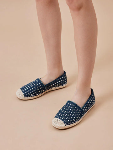 PAZZION, Lela Crystal Studded Espadrilles, Darkblue